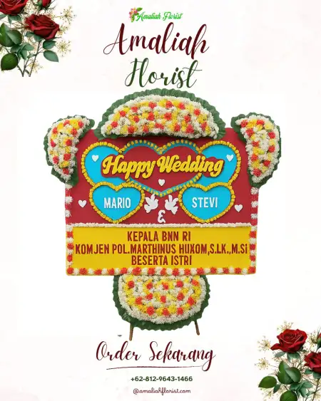 Papan Bunga Pernikahan Karangkamiri